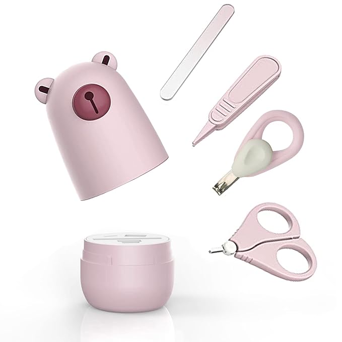 Baby nail clippers set, baby manicure set and pedicure set with cute case. Baby grooming gift set for newborns, infants and toddlers