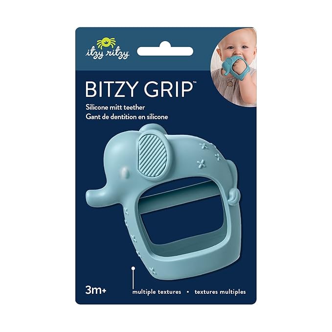 Itzy Ritzy Bitzy Grip Hand Teether - Silicone Teether for Babies 3 Months