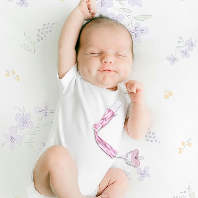 Baby Pacifier Clip with Adjustable Length Buckle,Paci Leash Binky Clips for Baby Boys and Girls 6 Gift