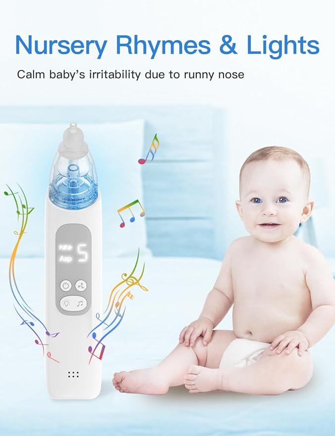 Baby Nasal Aspirator, Electric Nose Sucker with 5 Levels Suction