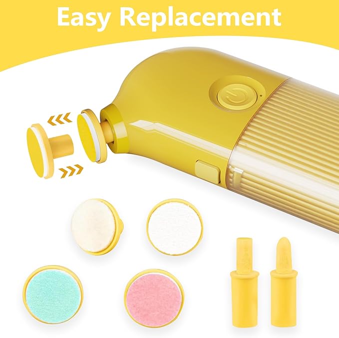 Baby Nail Trimmer Electric, Mothers Day Gifts Baby Nail Clippers, 7 in 1 Portable Nail Filer, Rechargeable Whisper Quiet Nail Polisher, Safe Baby Nail File Kit for Toes & Fingernails