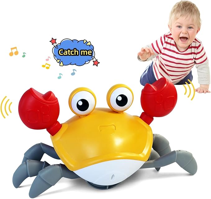 Crawling Crab Baby Toy,Fantastic Creatures Toys Infant Sensory Tummy time 36 Months 15 Years