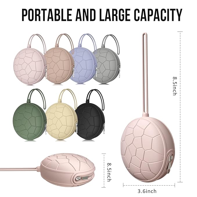 Smlpuame 4 Pack Pacifier Holder Case Set,2 Silicone Portable Pacifier Cover Pouch Bag for Diaper Bags Baby Carriage with 2 Transparent Pacifier Storage Container Box