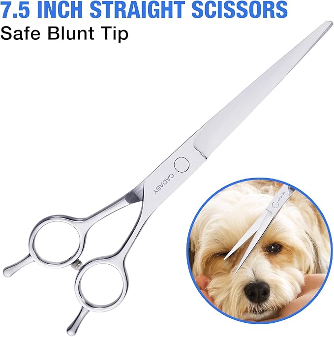Professional Dog Grooming Scissors, 5 in 1 Kit, 4CR Stainless Steel, Silver, Suitable for Both Hands