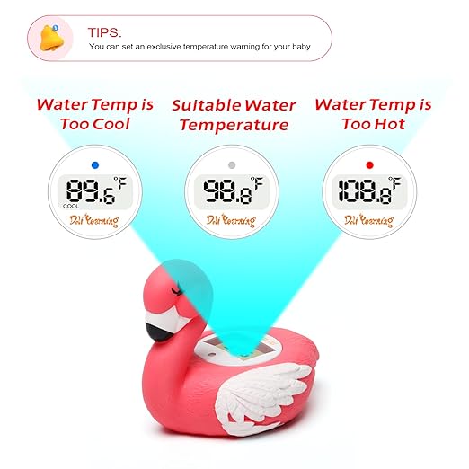Doli Yearning Upgrade Flamingo Baby Bath Thermometer Toddlers Bath Temperature Thermometer Safety Floating Toy Bathtub Thermometer ℃/℉
