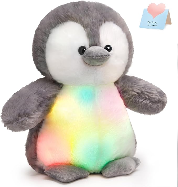 Houwsbaby 12'' LED Light Up Penguin Stuffed Animal Plush Toy