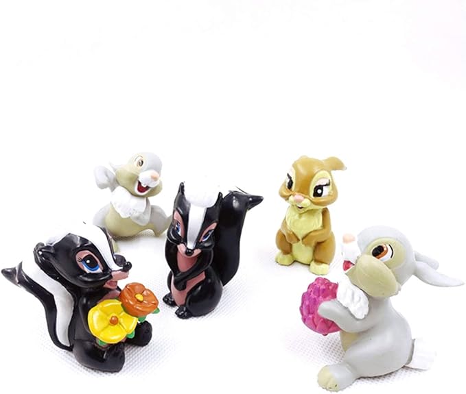 GHTERT 7 Pcs Lovely Fawn Deer Animal Figurines Toys Mini Figure Collection Playset, Cake Topper Toy Doll Set