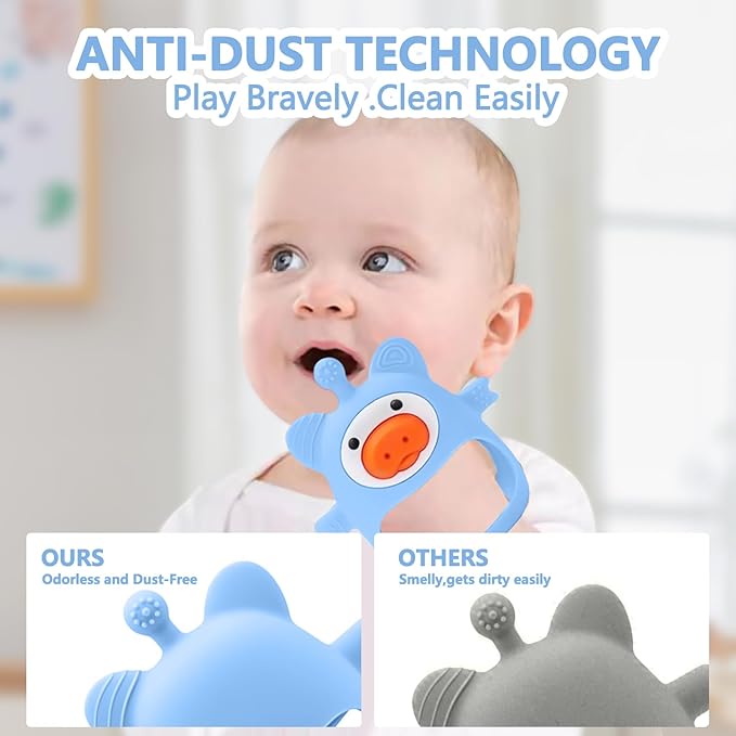 2 Packs Baby Teether,Teething Toys for Babies 0-6 Months