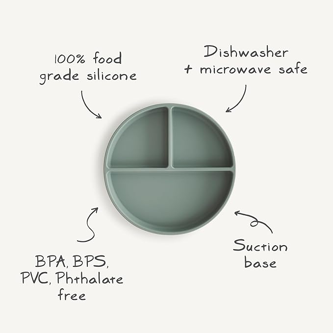 mushie Silicone Suction Plate | BPA-Free Non-Slip Design (Woodchuck)