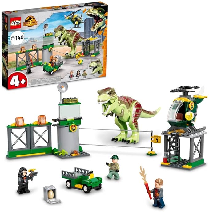 LEGO Jurassic World T. rex Dinosaur Breakout Toy 76944, Dino Toys for Preschool Kids 4 Plus,