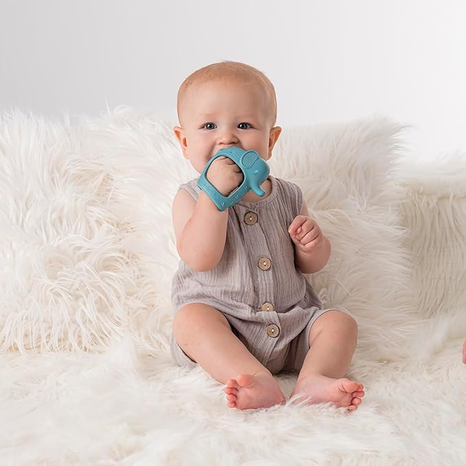 Itzy Ritzy Bitzy Grip Hand Teether - Silicone Teether for Babies 3 Months