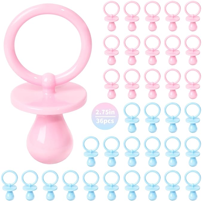 36 Plastic Pacifiers for Baby Shower Game, 2.75?ÖŌĆ?Baby Shower Pacifiers
