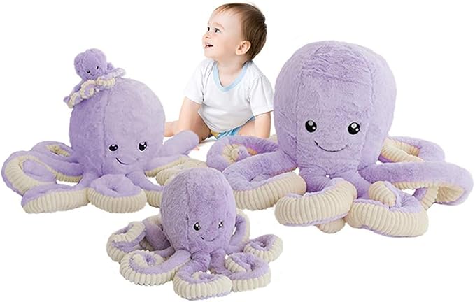 DENTRUN Octopus Stuffed Animals, Giant Octopus Plush Doll Play Toys for Kids Girls Boys Adults Birthday Xmas Halloween Present Stuffed Sea Animals Plushie 7/16/24/32 Inches, 5 Colors