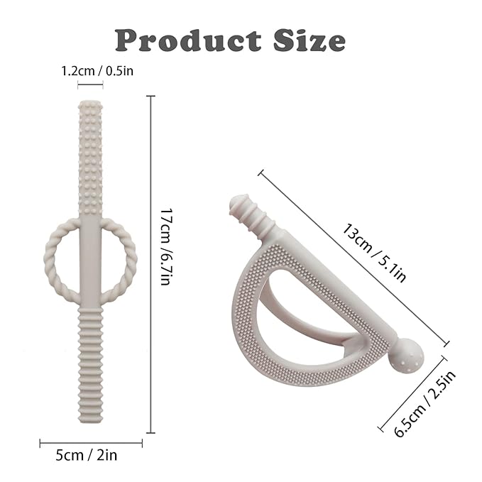 2 Pack Baby Teether Toys for Teething Relief Toys for 0-6,12 18 Months