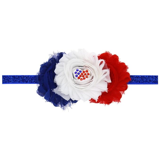 BBTDIN Patriotic Flower Baby Headband 4th of July Flower Hair JHN45 (A1)