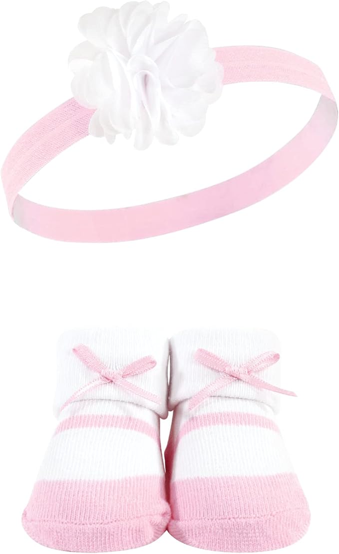 Hudson Baby Girl's Headband and Socks Giftset