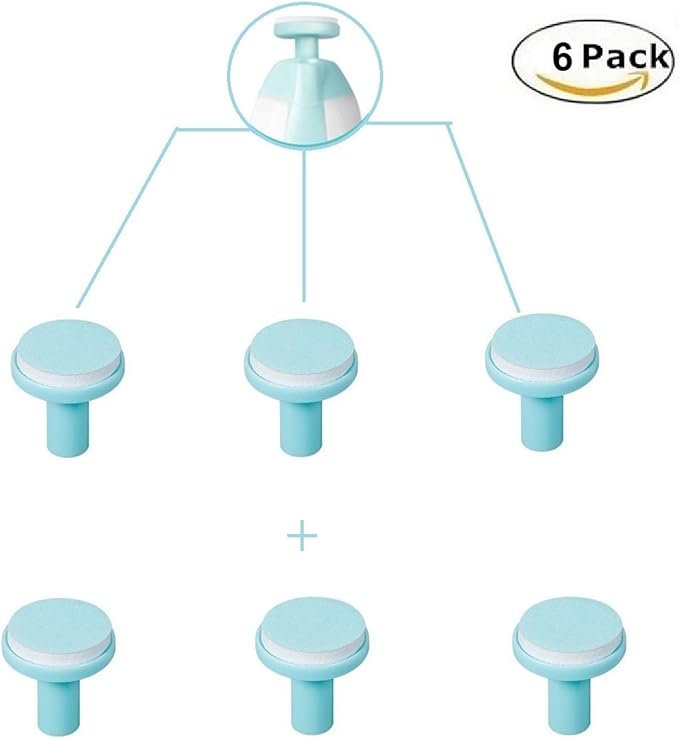 Baby Nail Trimmer Replacement Pads 6PCS Grinding Heads Polish Disc for Electric Nail File Clippers and Cutter Kit Blue for Children Kids 6 Moths Up