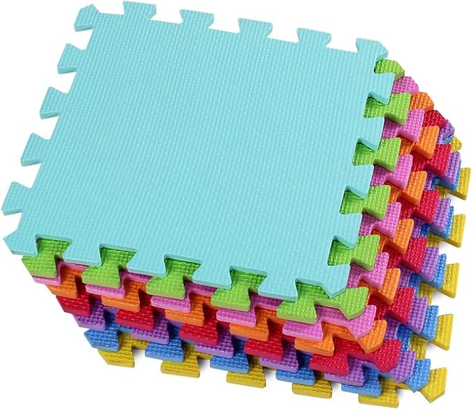 Meiqicool EVA Foam Puzzle Play Mat for Baby - Non Toxic Interlocking Soft Floor Tiles Color,20pcs