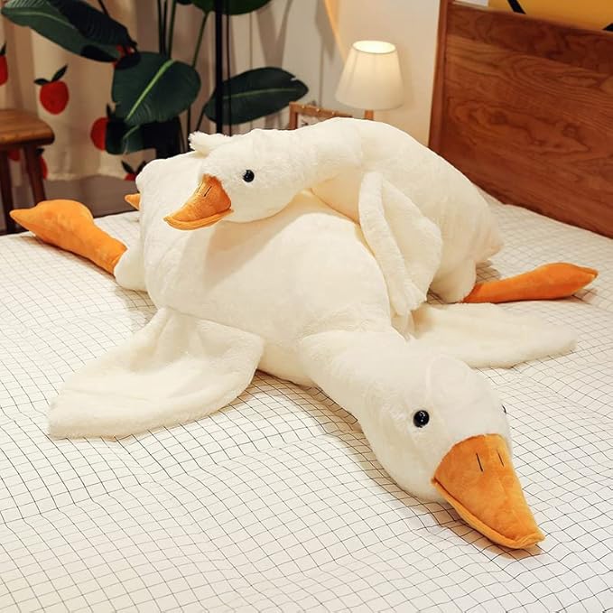 Goose Stuffed Animal 51 Inch Plush Doll Toy, Cute Duck Plush Cushion Soft Huge Plushies Pillow