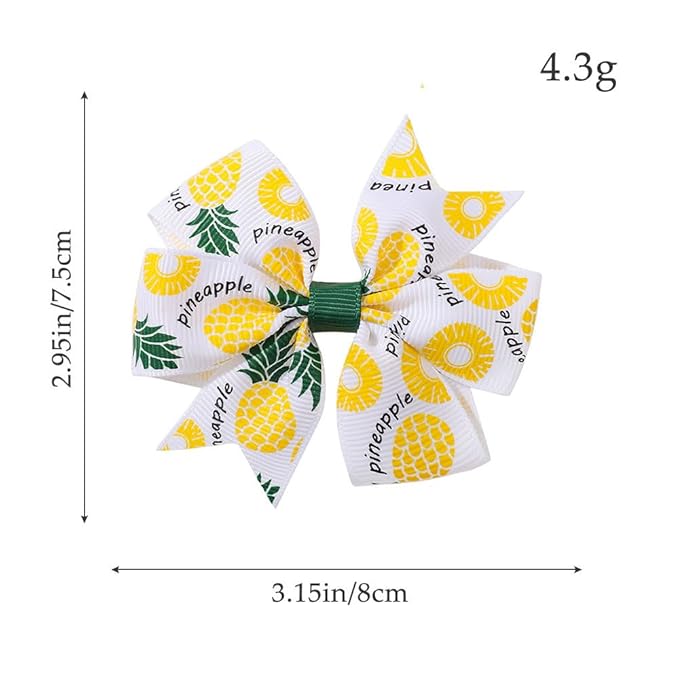 Baby Girls Pineapple Bow Headband Pineapple Hair Clips Pin Pineapple BBG43 (Bow-B0)