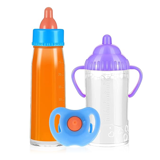 3 Pack Baby Doll Accessories Set - Include 1 Milk/Juice