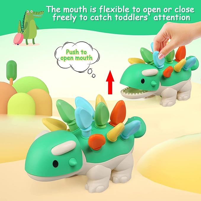 Hirger Montessori Toys for Baby 1 2 3 4 Year Old: Fine Motor Dinosaur Toys for Kids 2-4|Toddler Learning Educational Toys for Birthday Gift Age 1-2 12-18 Months