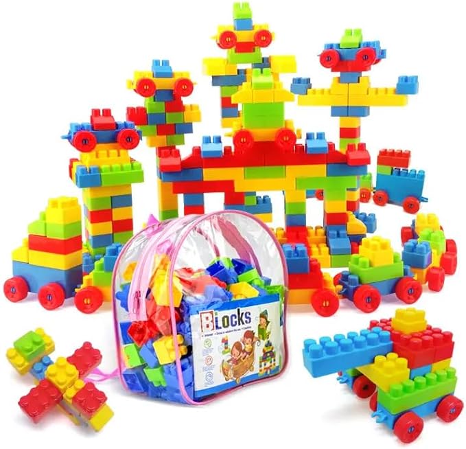 Baby Building Blocks, Kids Building Blocks Toys for 1 2 3 4 5 Year Old Boys Girls Toddlers 130 PCS