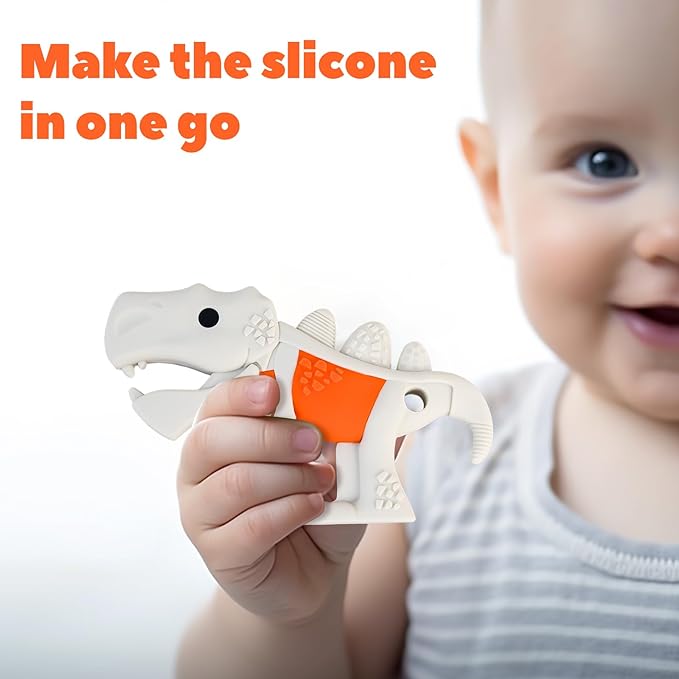 Baby Teething Toys - Dinosaur Silicone Baby Teethers Relief 0-6 6-12 12-18 Months,