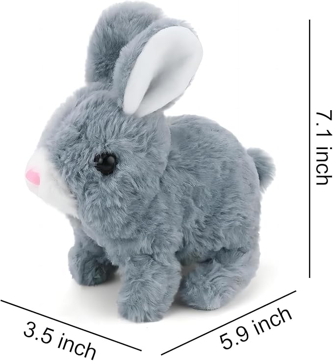 Hopping Bunny Toys for Kids Interactive Electronic Bunny Plush Toy 7'')