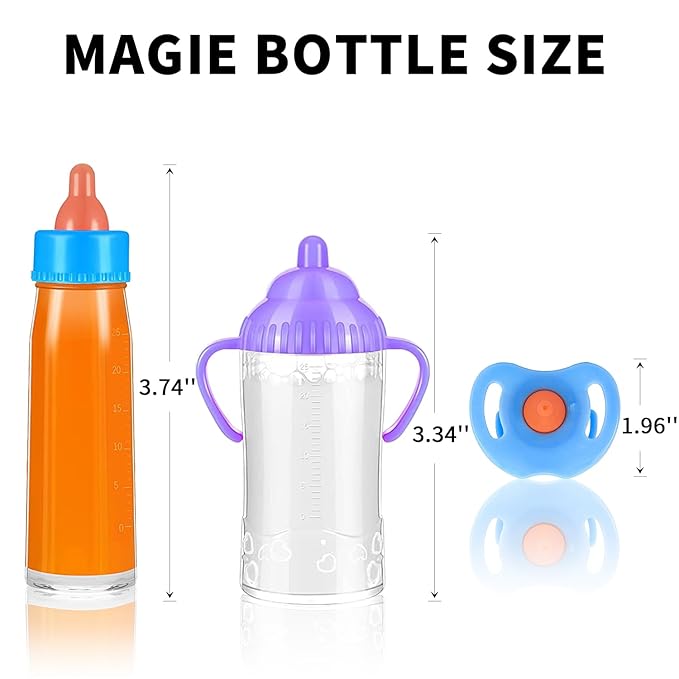 3 Pack Baby Doll Accessories Set - Include 1 Milk/Juice