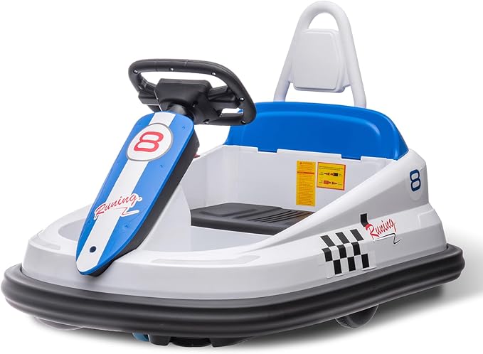 Hetoy Bumper Car for Toddlers, 6V Electric Ride On Toys for Kids 1.9 MPH 360 Degree 2-Speeds, Lights, 2-6 Years