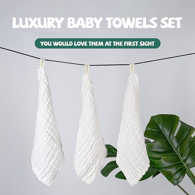 Baby Washcloths -6 Layer Soft Absorbent Face Towel - Natural Newborn Wipes for Delicate Skin