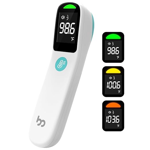 No-Touch Forehead Thermometer, 1s Accurate Reading and 3-Color Indicator 2-in-1 Infrared