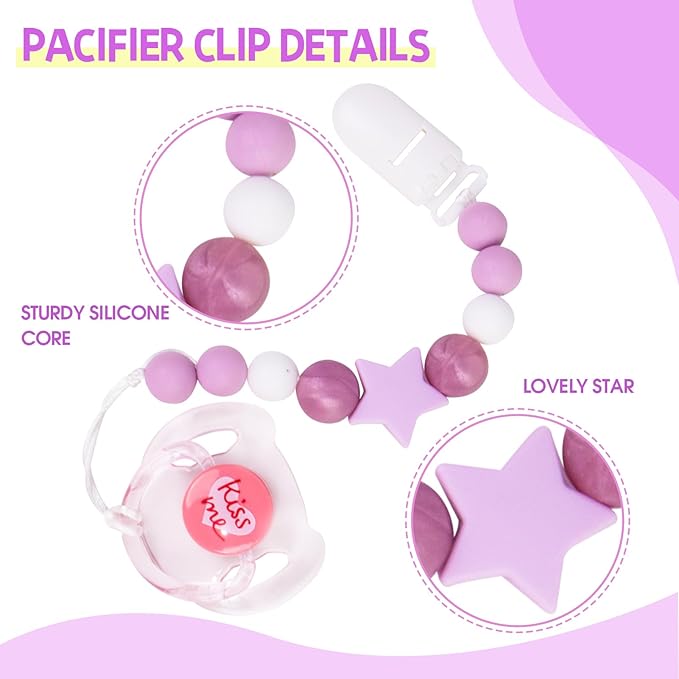 Aori Pacifier Clips for Rebron Baby Dolls Pacifier Holders Silicone