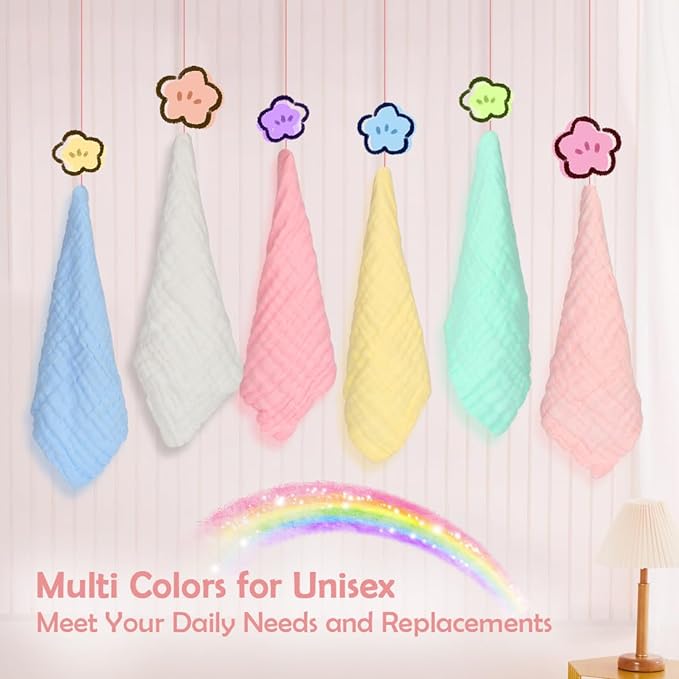 Absorbent Baby Bath and Face Towels 100% Cotton 10 x 10?â?