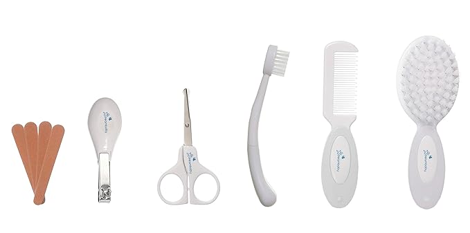 Dreambaby Essential 10pc Baby Grooming Kit, Newborn Safety Care Set with Brush, Comb, Toothbrush, Nail Clippers, Nail Scissors, Emory Boards and Storage Case