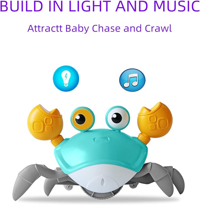 Crawling Crab Baby Toy,Fantastic Creatures Toys Infant Sensory Tummy time 36 Months 15 Years