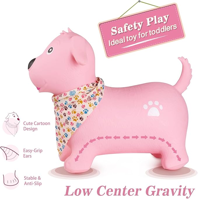 INPANY Bouncy Dog Hopper for Toddlers-Hopping/Bouncing/Bounce hoppers, Jumping Toys 2, 3, 4, 5