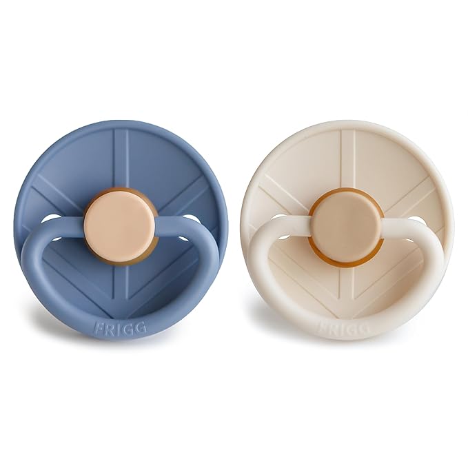 FRIGG Little Viking Natural Rubber Baby Pacifier 2-Pack | Made in Denmark 0-6 Months)