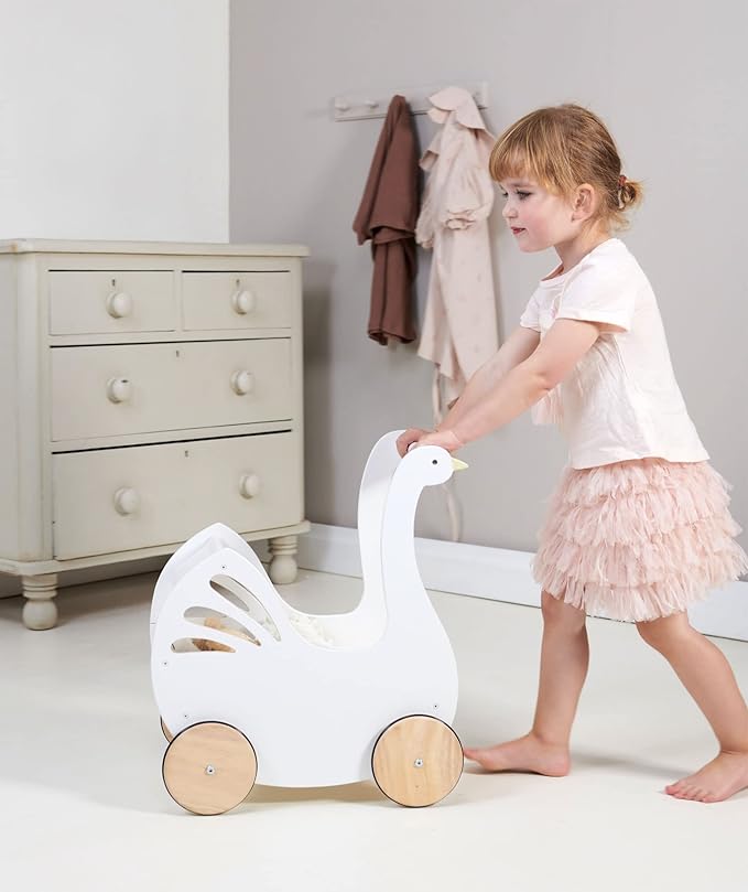 Tender Leaf Toys - Sweet Swan Pram 18m +