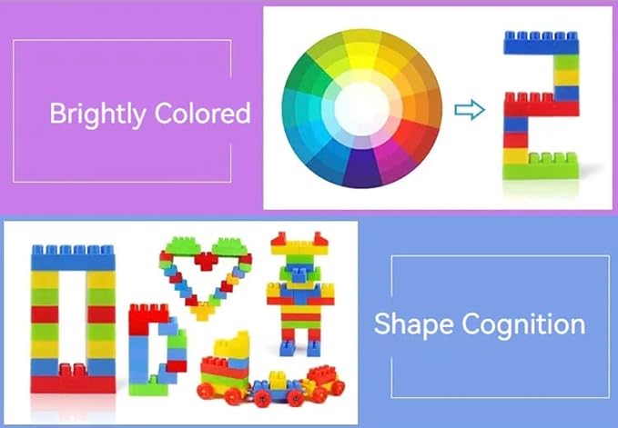 Baby Building Blocks, Kids Building Blocks Toys for 1 2 3 4 5 Year Old Boys Girls Toddlers 130 PCS