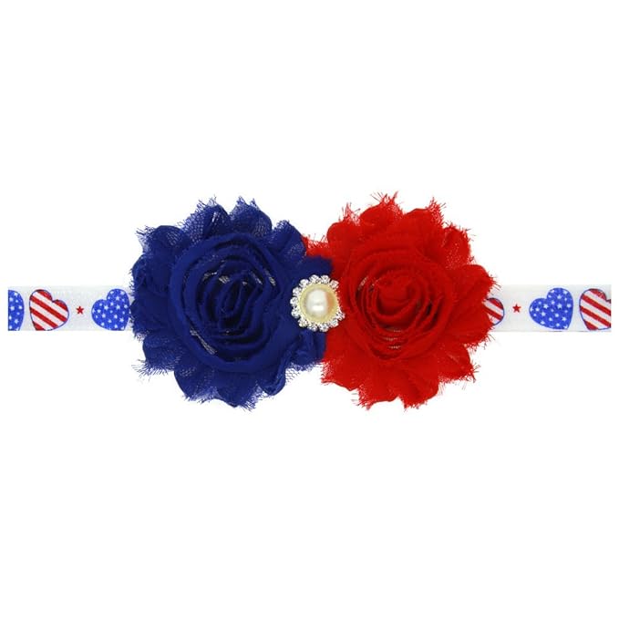 BBTDIN Patriotic Flower Baby Headband 4th of July Flower Hair JHN45 (A4)