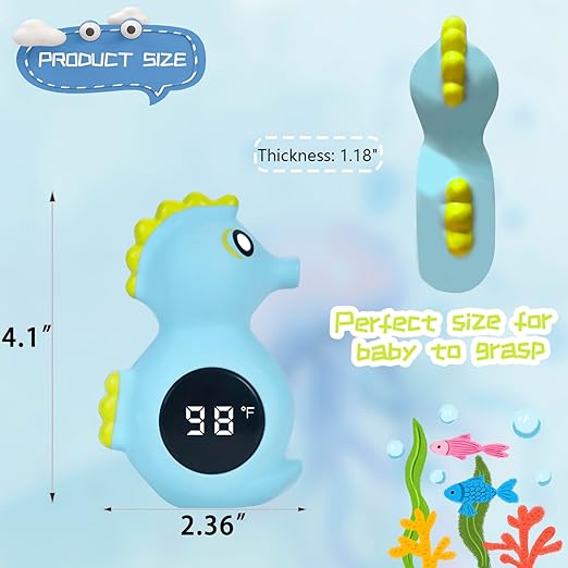 Baby Bath Thermometer Safety, Auto ON/Off Waterproof Bathtub Thermometer