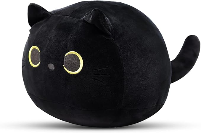 iBccly 8" Black Cat Plush Toy Black Cat Pillow,Soft Plush Doll Cat Plushie Cat Pillow 8 in)
