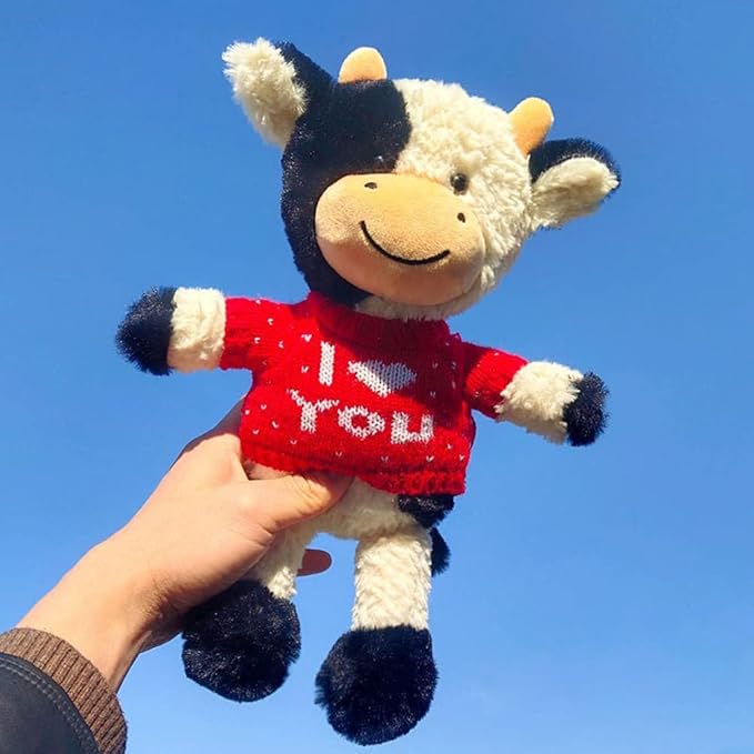 HWD 13'' Soft Cow Plush Dolls Stuffed Animals Toys Gifts for Kids, Toddler