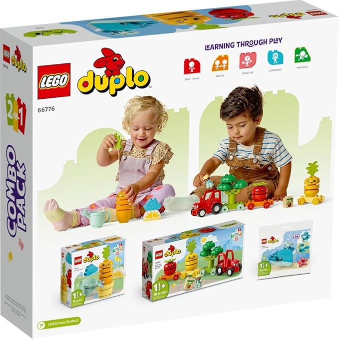 LEGO DUPLO Fruit & Vegetables Gift Pack 66776 Amazon Exclusive STEM Toy for Toddlers Ages 1-3, Grow-Your-Own Food Toy for Imaginative Role Play
