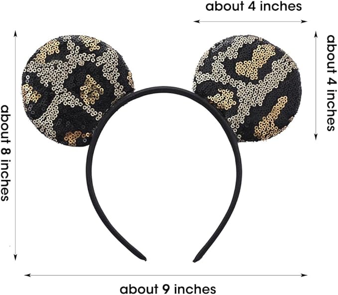 JIAHANG Leopard Mouse Ears Headband, Park Festival Party Decoration Costume