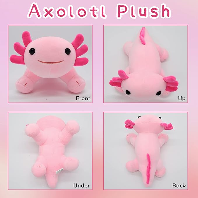 Kawaii Axolotl Plush Toy 10.5'' Soft Stuffed Animal Pillow Doll