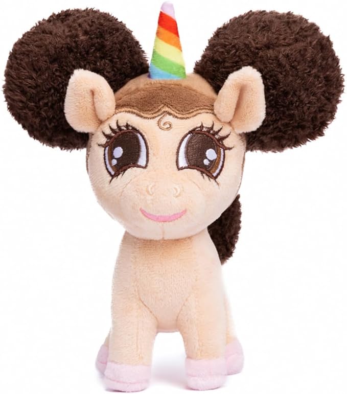 Baby Alexis Unicorn Plush Toy with Afro Puffs (Standing) - 6 inch