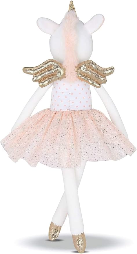 Bearington Collection Twinkles Soft Plush Unicorn Tooth Fairy Doll, 14 Inches